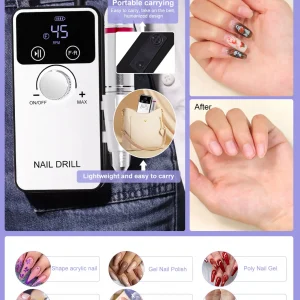 45000RPM Electric Nail Drill Machine Rechargeable Milling Cutter Professional Portable Nail Sander for Manicure Gel Remover Tool 8 - Naturesknit Merch kf S45003a6df38c455fbab6d32e37def33aL - Naturesknit Merch